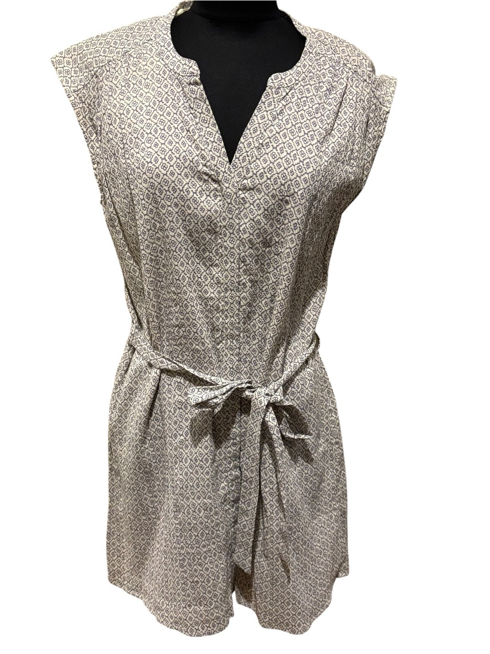 Soft Joie gauze button from tie waist Printed Mini Dress size XS